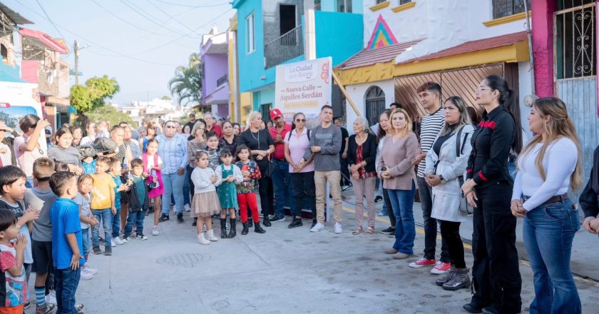 Geraldine Ponce entrega obra integral en la calle Aquiles Serdán de Santa Teresita