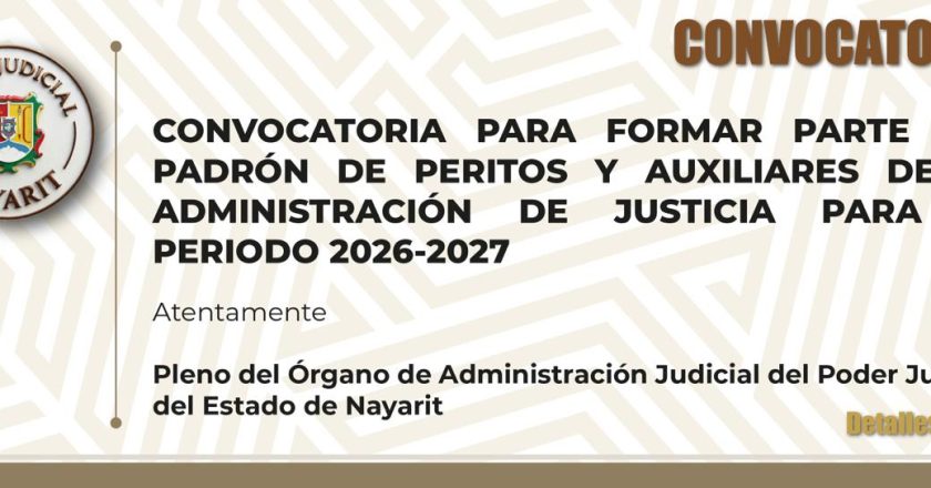 Poder Judicial del Estado publicó en diciembre la convocatoria que termina a fines de enero