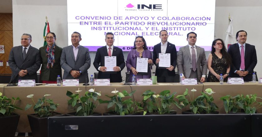 Firman INE y PRI un convenio de colaboración para llevar a cabo la captación de registros