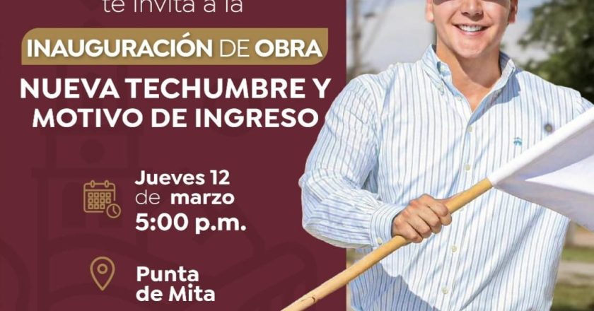 Héctor Santana inaugurará nueva techumbre y motivo de ingreso en Punta de Mita