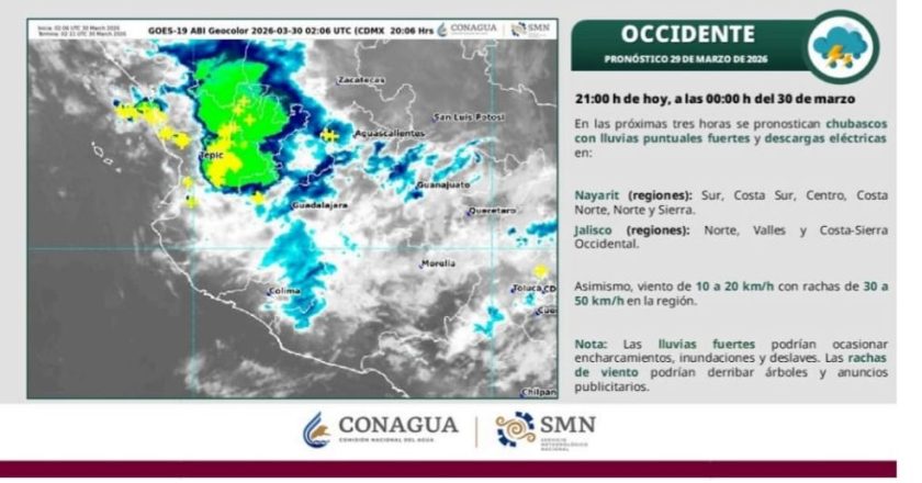 Se registran lluvias atípicas en la zona serrana de Nayarit