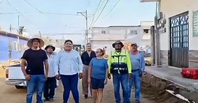 Gobierno municipal supervisa progreso de obra de la calle 3 de Octubre en el Porvenir