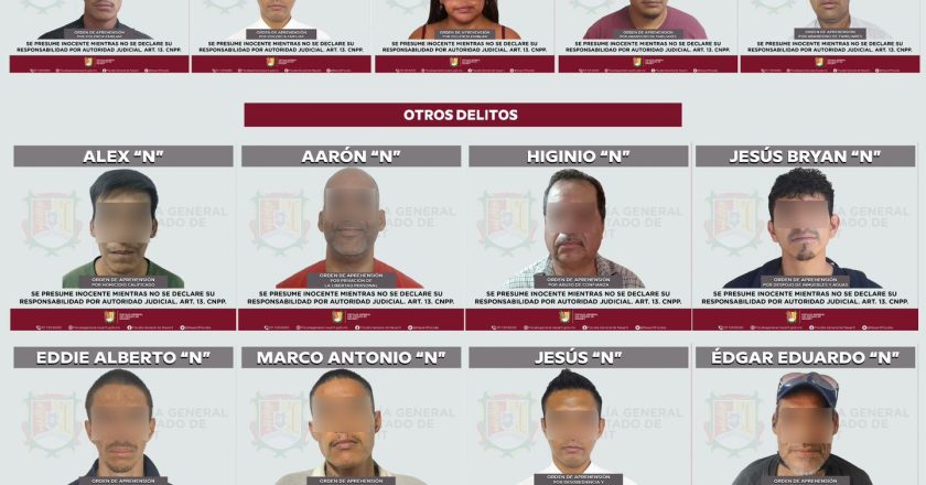 Se cumplimentaron 32 órdenes de aprehensión; incluyen casos de homicidio, feminicidio y secuestro