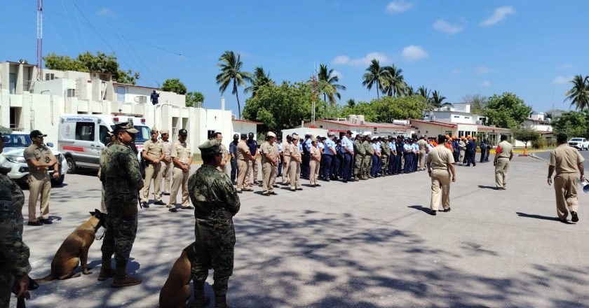 Marina participa en la práctica general de Simulacro Nacional 2026, en San Blas, Nayarit