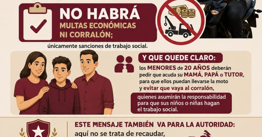 Sin corralón ni multas…Infractores harán trabajo social por no usar casco