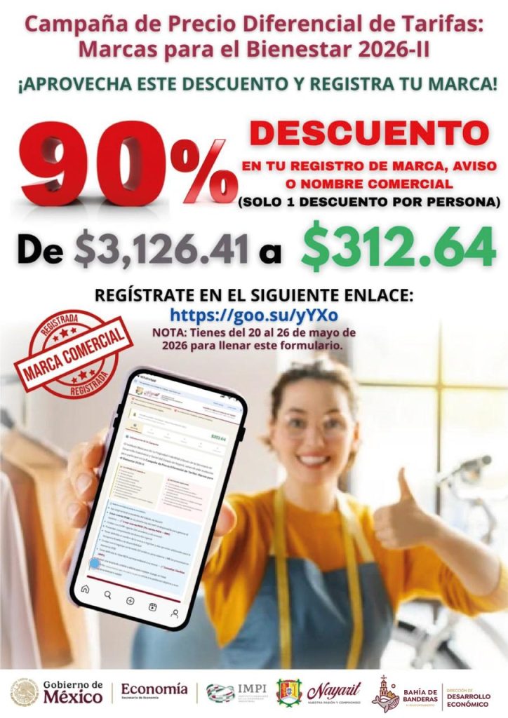 Impulsa Gobierno Municipal registro de marca con 90% de descuento para emprendedores de Bahía de Banderas