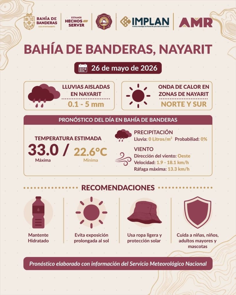 Prevalece la inda de calor en el municipio bahiabanderense