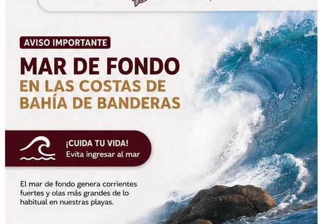 Alerta por mar de fondo en Bahía de Banderas