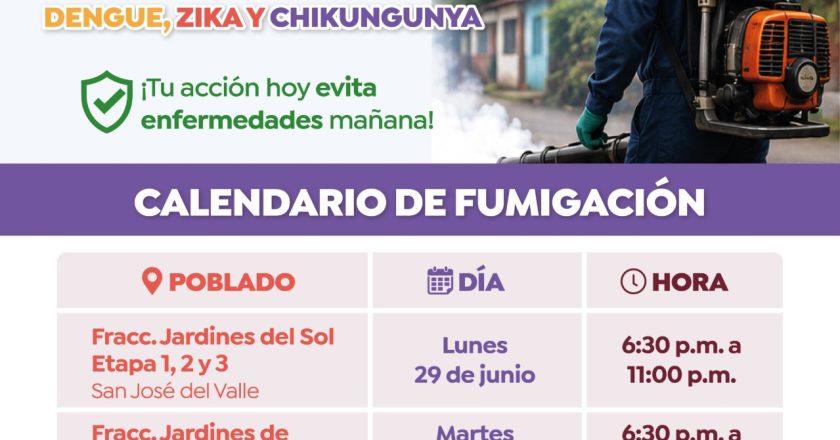 Gobierno de Bahía de Banderas intensifica acciones preventivas con campaña de fumigación contra el dengue, zika y chikungunya