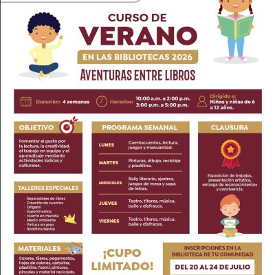 Gobierno de Bahía de Banderas invita al Curso de Verano «Aventuras entre Libros»