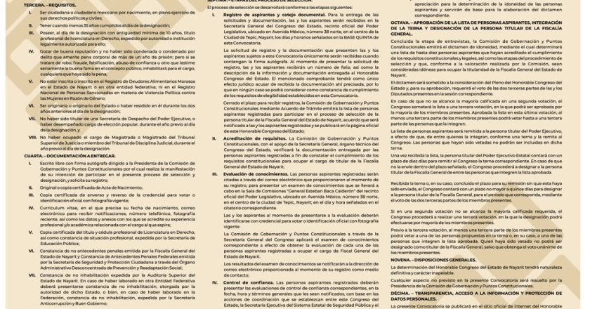 Abre Congreso proceso para designar titular de la Fiscalía