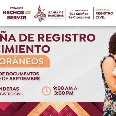 Impulsa gobierno de Bahía de Banderas campaña de registros de nacimiento extemporáneos